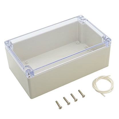 LeMotech ABS Plastic Junction Box Dustproof Waterproof IP65 Electrical Enclosure Box Universal Project Enclosure Grey with PC Transparent Clear Cover 7.9 x4.7 x2.9 inch(200 x120 x75 mm) - size: 7.9"x4.7"x2.9"