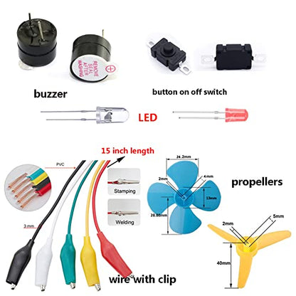 Delinx Fun Physics Science Experiment Kit: Windmill & Hand-cranked Generator, Solar Power, Basic Electric Circuit Learning, DIY Educational STEM Project for Kids & Teens, Girls & Boys