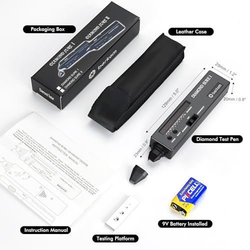 Valkynos Professional Diamond Tester Pen with 365nm UV Light & Thermal Sensor – Fast 0.5s Detection, Portable Gem Checker for Novice & Experts – Battery Included - size: Diamond Tester