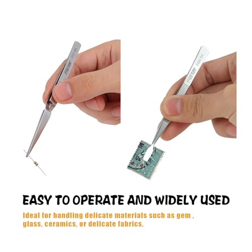 FEITA Precision Craft Tweezers Stainless Steel Tweezer Set for Jewelry, Crafting, Bead & Nail Art Tools – 4 Piece Twizzers - style: Precision