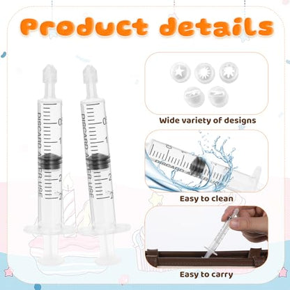 5PCS Mini Piping Tips with 5 Cylinder Tiny Cake Modeling Piping Tool