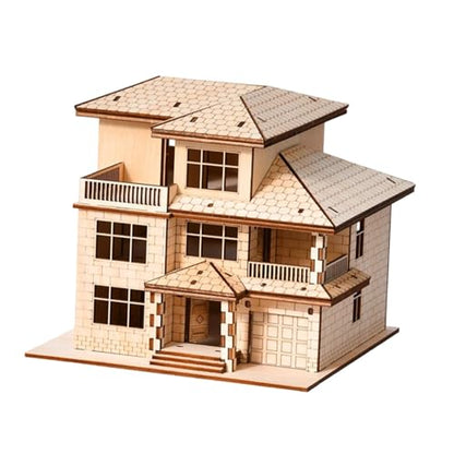 Building Models Wooden Model Kit Puzzle DIY Assembly Creative Miniature Villa Ornament Solid Wood Brain Training Suitable for Birthday Gift, 3 Tier - size: 3 Tier