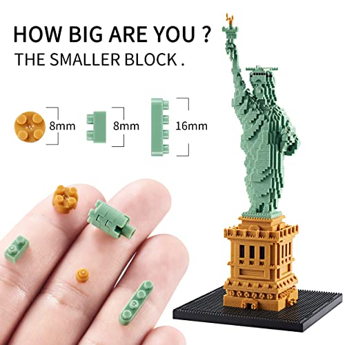 YaJie Statue of Liberty Micro Blocks Set, Educational Architecture Model Kit for Teens & Adults, Creative DIY Landmark Building Toy, Ideal Gift for Ages 14+(2810 PCS) - color: Statue of Liberty