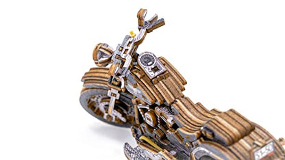 WOODEN.CITY Cruiser V‑Twin LE Mechanical Motorcycle Model Kit, 3D Puzzles for Adults – Motorcycle Puzzle for Adults and Teens; Build a Wooden Bike and Enjoy a Unique Gift - style: Motorcycle