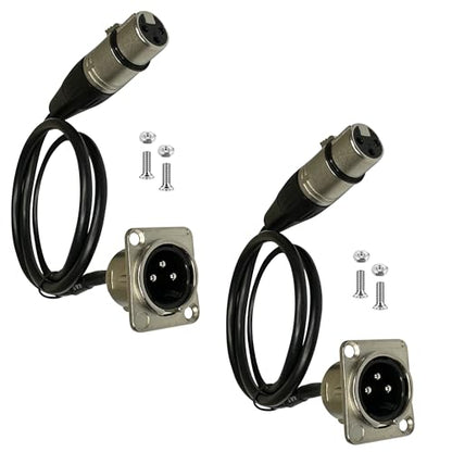 DIYTECH 2 Pack XLR Pass Through Cable, Male to Female, Solderless - style: XLR Male to XLR Female 2-Pack