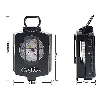 COSTIN Multifunctional Compass, Metal Military Waterproof High Accuracy Compass with Map Measurer, Distance Calculator,Bubble Level Perfect for Outdoor Activities, Matte Black - size: 1 Count (Pack of 1)