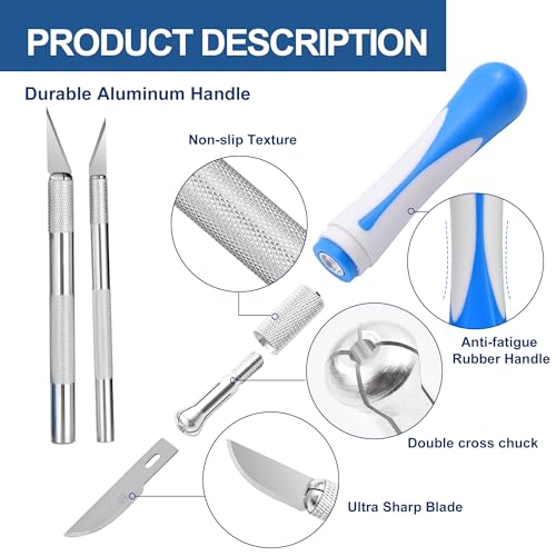 16 Pcs Craft Knife Set Exacto 3 Handles 10 Blades