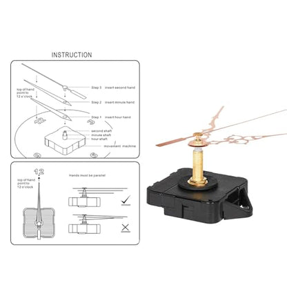 High Torque Quartz Clock Mechanism Replacement Movement Kit(Gold) - color: Gold