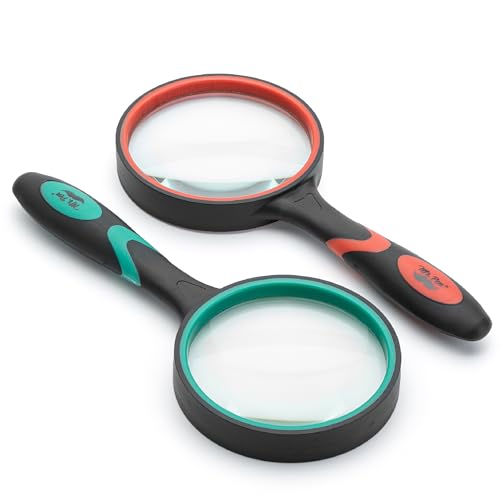 Mr. Pen- Magnifying Glass, 2 Pack, 10X Magnifier, 75mm Glass Lens - color: Red & Green, size: 10X Magnifier