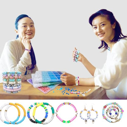 MIIIM 3600 PCS 10 Strands Polymer Clay Beads for Jewelry Making, Vinyl Heishi Beads 6mm for Surfer Bracelets Necklace Making (Mint Green) - color: XG02-Mint Green
