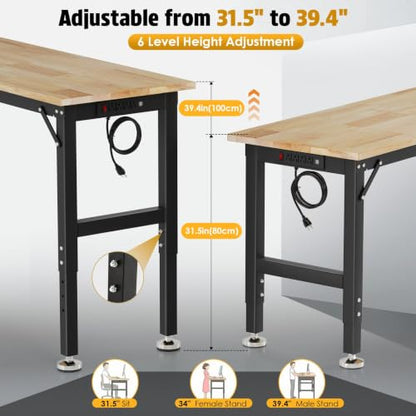 TLGREEN 48 x 20-Inch Adjustable Workbench, 2000 lb Capacity - size: 48"