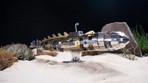 METAL-TIME Elusive Nautilus Submarine 3D Metal Mechanical Model Building Kit | Unique Wind-Up Moving Mechanism | Assemble Disassemble Stainless Steel Puzzle - 91 Pieces
