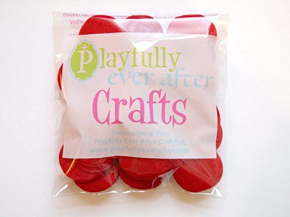 Playfully Ever After Red Craft Felt Circles (1.5 Inch - 94pc) - size: 1.5 Inch - 94pc