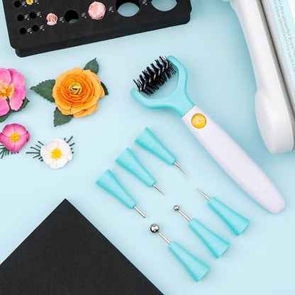 BAOFALI 8Pcs/Set All-in-One Paper Sculpting Tool Kit & Die Brush; Paper Flower Shaping Making Tool Set; Flower Mold Tray; Paper Blossom Tools for Creating Dimensional Flowers; Die Cleaning Tool - color: 8pcs/Set Tool Kit