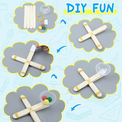 Foilswirl 36 Sets Stem Catapult Building Kit DIY Stick Catapults Craft Kits for Kids Classroom Educational and Learning Activities Camp Crafts Supplies(Colorful) - color: Colorful