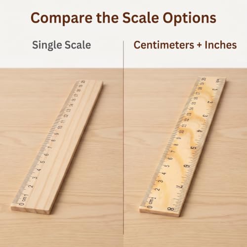 1Pc Wooden Rulers Measuring Tool School Supplies Straight Rulers Teacher Stationery 20cm Children Drawing Rulers Drafting Tools and Drafting Kits