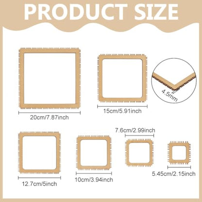 BENECREAT 6 Sizes Poplar Wood Weaving Loom Kit, Square DIY Weaving Loom DIY Weaving Art Tapestry Loom for Hanging Decor Woven Tapestry Knitted Crafts Making, 4.5mm Thick - size: Rectangle