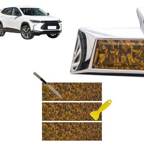 QianBao Compatible with 11.8" x 4" Chevy Bowtie Emblem Vinyl Wrap Kit - color: Forged Carbon Fiber Gold