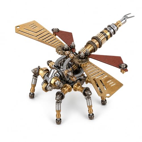 Adult 3D Metal Puzzle, Punk Insect Model Set, 3D Mechanical Insect Building Block Puzzle, Fun DIY Assembly, high-end Men's Gift. (Metal Dragonfly) - color: Metal Dragonfly