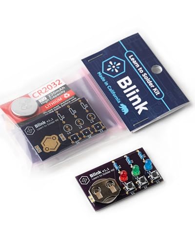 Blink LED Soldering Kit | DIY Electronics Projects for Beginners | Practice for STEM Classes & Events | Science Project Electronic Light Circuit Boards with Battery - size: Individual Pack