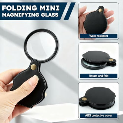 20X Pocket Magnifier, Portable Pocket Magnifying Glass, Rotating Folding HD Mini for Reading Student Pocket Magnifier
