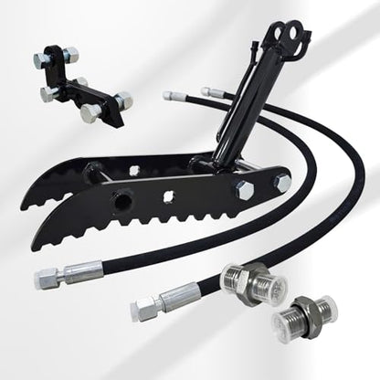 Mini Excavator Hydraulic Thumb Kit,Small Digger Attachments Fit Most of Up to 2 Tons, with2* M14 Hoses and Converters, Black