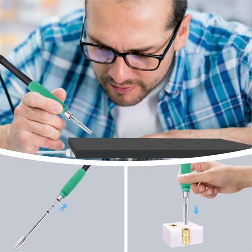 5PCS C210 Soldering Tips Heat Set Insert Tool Kit for M2/M2.5/M3/M4/M5 Threaded Inserts – Compatible with JBC Stations or Fantic soldering iron, 3D Printing & Plastic