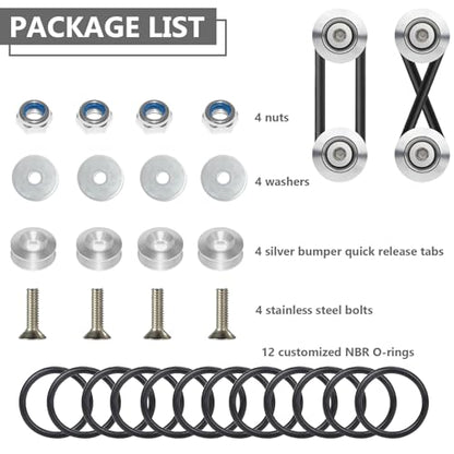 BFXM Universal Bumper Clips, Front Rear Bumper Quick Release Kit - color: Silver, size: 2set