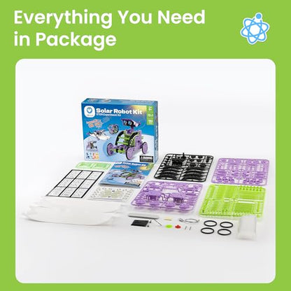Sillbird Solar Building Robot Kit, 12-in-1 STEM Gift for Boys Aged 8-14 - color: Purple-green
