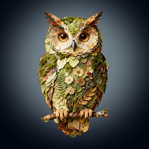 Wooden Puzzles for Adults, 8.9 × 5 in 70 pcs Leaf Owl Wood Puzzles - color: Leaf Owl, size: Small