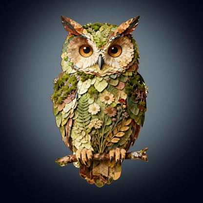 Wooden Puzzles for Adults, 8.9 × 5 in 70 pcs Leaf Owl Wood Puzzles - color: Leaf Owl, size: Small