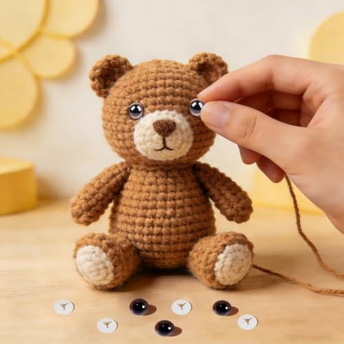 MUCUNNIA 80pcs 12mm Brown Safety Eyes for Crocheting with Washers - size: 12mm