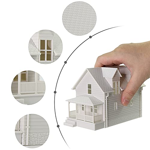 HO Scale Model Blank Buildlings Kit Unassembled House for 1:87 Model Train Layout JZ01JJ (HO Scale-1 Unit) - size: HO Scale-1 unit