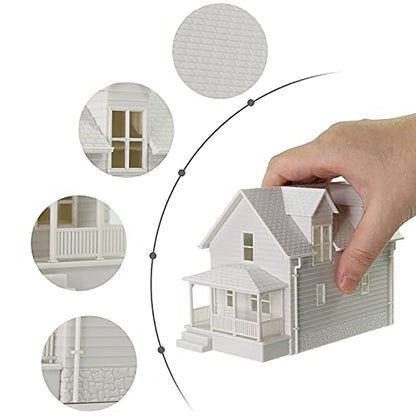 HO Scale Model Blank Buildlings Kit Unassembled House for 1:87 Model Train Layout JZ01JJ (HO Scale-1 Unit) - size: HO Scale-1 unit