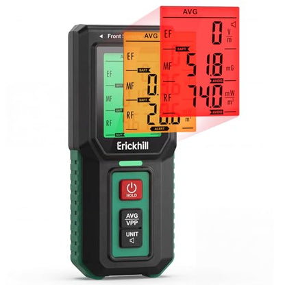 ERICKHILL EMF Detector, 3-in-1 Electromagnetic Radiation Meter for Home - color: Black