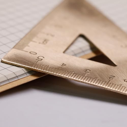 Utoolmart Brass Ruler Set - 180 Protractor, 5.9-inch Straight Ruler, Measuring Tool for Drafting, Drawing, Math & Geometry - size: 1 set
