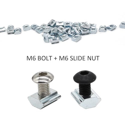 80pcs 20 Series Extrusion M6 T Slide Nut M6 Tee Sliding in Nut for 2020 Extruded Aluminum Connector Brackets with 2020 Sereis Extursion Profile Rail - style: 20 Series Type B