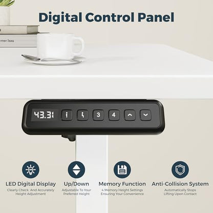40''x24''One-Piece Adjustable Small Standing Desk for Home Office - color: White, size: 4024