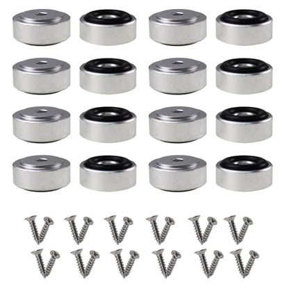 Pallet Metal Feet with Screws, 13/16" W x 3/8" H Butcher Block Non Slip Pads for Wood, Bamboo Cutting Board(Set of 16),Silver - color: Silver-16p, size: 0.77 x 0.37 Inch
