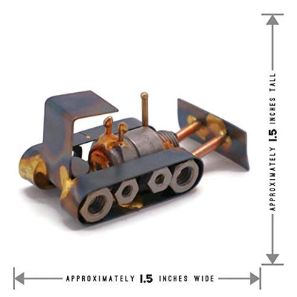 Bulldozer Collectible Handmade Metal Art Figurine, Desk Accessories, Trophy, Boss Gift, Home Office Décor, Construction Worker Gift - style: Bulldozer