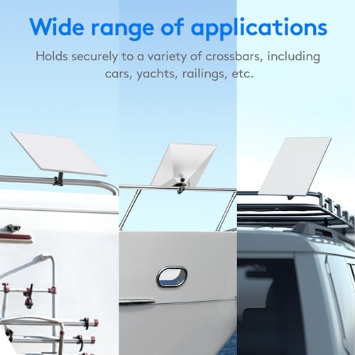 Starlink Mini Mount Kit for RV, Boat, Camper, Ladder & Guardrail - CNC Aluminum Alloy Adjustable Clamp (0.79"-1.38" Pipe Diameter) - Universal Pipe Adapter Compatible with Starlink mini - style: Upright bracket