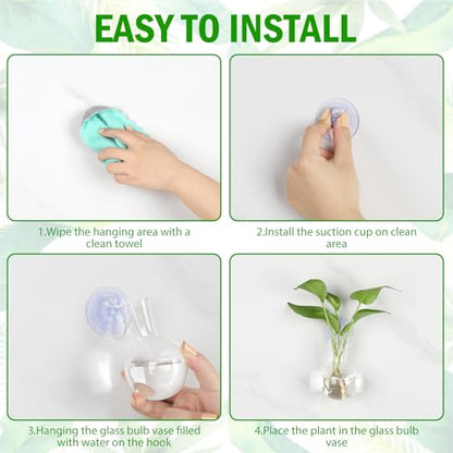 Bunmery 6 pcs Window Propagation Stations, Easy to Install Plant Propagation Bulbs with Suckion Cups, No Nails Wall Hanging Planter Propagation Station, Glass Plant Terrarium Vase - color: Clear Bulb, size: 6 PCS