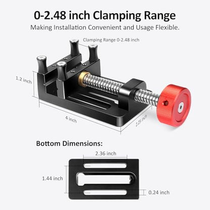 ArtyMaster Mini Drill Press Vise with Rubber Soft Jaws, 0-2.48" Clamping Range Mini Vice Clamp for Crafts, Jewelry Making, Modeling and Repairs, Precision Aluminum Small Vise for Small Projects - style: Mini Vise