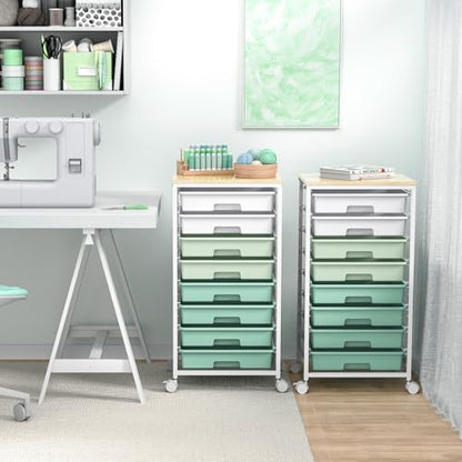 SYKIARIOL Rolling Cart with Drawers,Craft Organizers and Storage, Green - color: Green