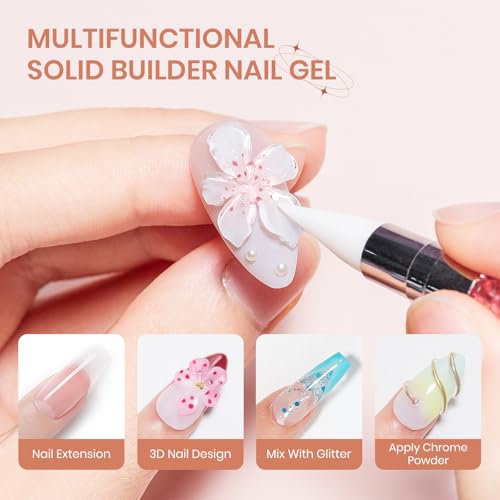 Solid Builder Nail Gel, 60g Clear 3D Nail Sculpting Hard Gel - color: Aqua Clear