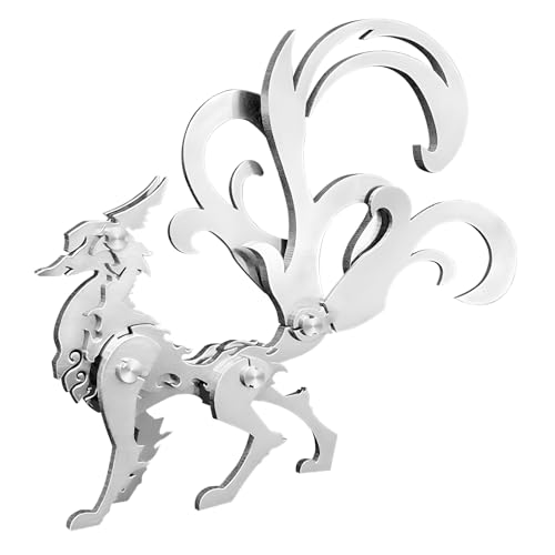 FILASLFT 3D Metal Puzzles for Adults,Model Kit Little NineTailed Fox - color: A6-little Nine Tailed Fox-silvery