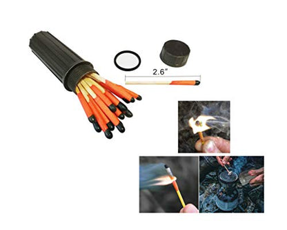eGreen 20-100 Windproof Stormproof Matches Waterproof Cases & Rope Options - style: 3 X Matches + 20 Ropes