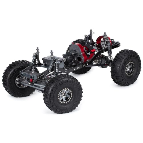 1/10 RC Crawler Metal Chassis Kit for Axial SCX10 II Rock Off Road Truck - color: Red