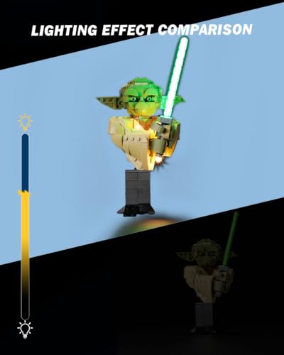 LED Lighting Set Compatible with Lego Yoda Bust 75438 Set, DIY Light Up Kit for 75438 Building Blocks Model (Building Sets Not Included) - style: 75438 Yoda Bust Set