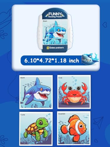 16-Piece Rotating Puzzles for Kids, Toddlers Toys 3+ - color: Ocean World